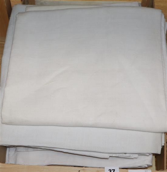 Six French Provincial monogrammed linen sheets